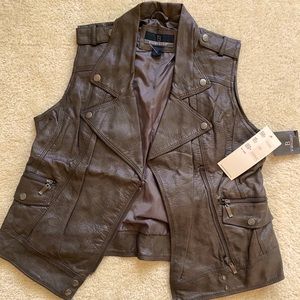 BERNARDO Faux Leather Moto Vest